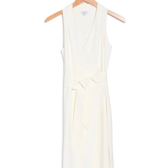 Reiss “Macy” Cream Midi Dress with Waist Tie - Picture 6 of 14